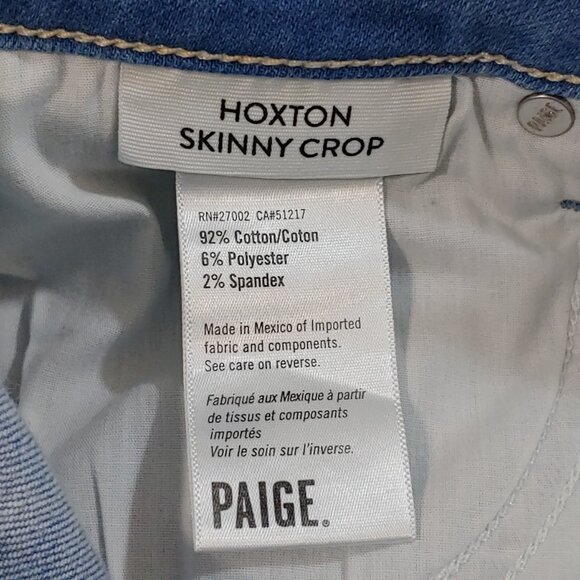 Paige Hoxton Skinny Crop Stretch Jeans Size 30 - Picture 7 of 7